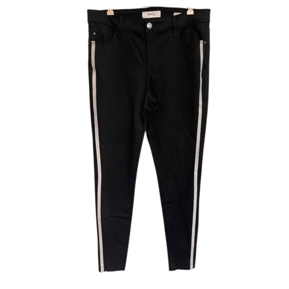 Skinnygirl Jeans‎ The Skinny Black White Stripe Side Pocket High Rise Size 30